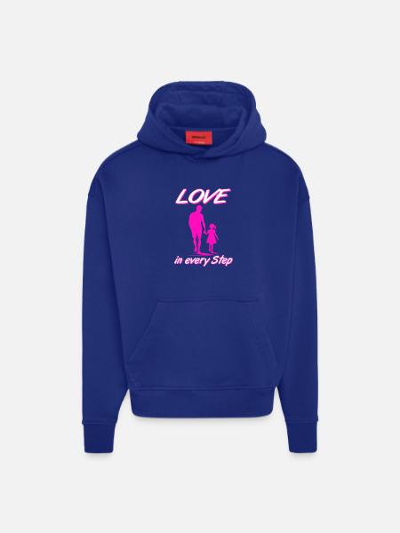Love in Every Step Father Daughter Pink Silhouette - Hoodie- made by SPREAD  - SOLID BLACK