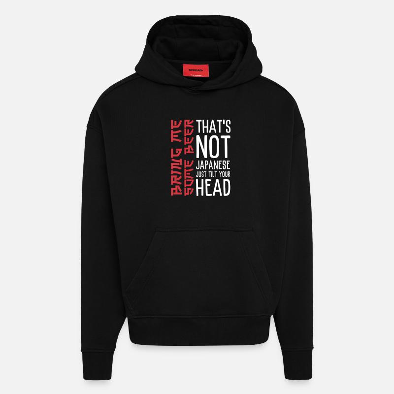 Witziger Bier Spruch mit Japanischer Ästhetik   - Hoodie- made by SPREAD  - SOLID BLACK