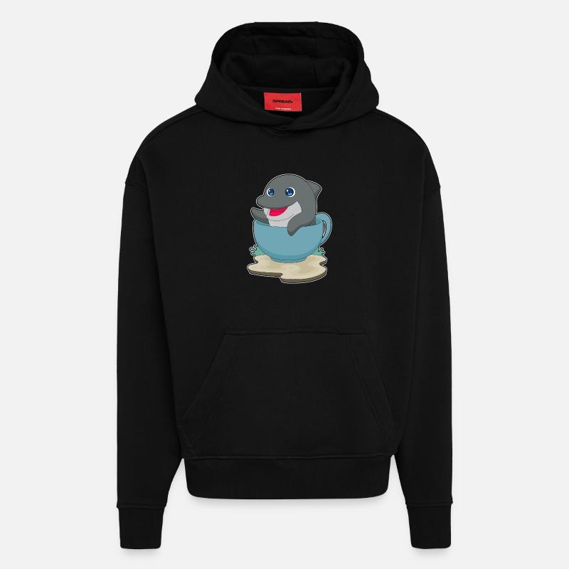 Mug Dauphin - Sweat à capuche bio épais oversize fabriqué en UE - SOLID BLACK