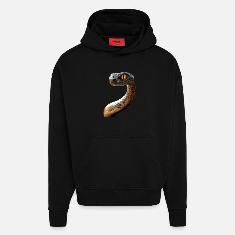 Schlange Python Kobra Mamba Klapperschlange Snake - Hoodie- made by SPREAD  - SOLID BLACK