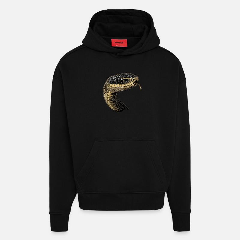 Schlange Python Kobra Mamba Klapperschlange Snake - Hoodie- made by SPREAD  - SOLID BLACK