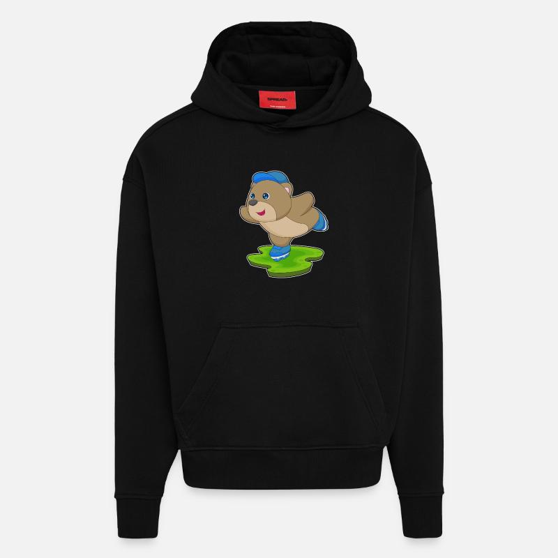 Bär Inline skating Rollschuhe - Hoodie- made by SPREAD  - SOLID BLACK