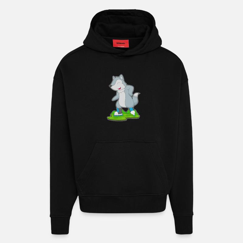 Wolf Inline skating Inline skates - Hoodie- made by SPREAD - SOLID BLACK