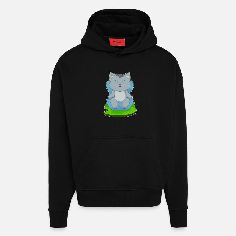 Katze Sessel - Hoodie- made by SPREAD - SOLID BLACK