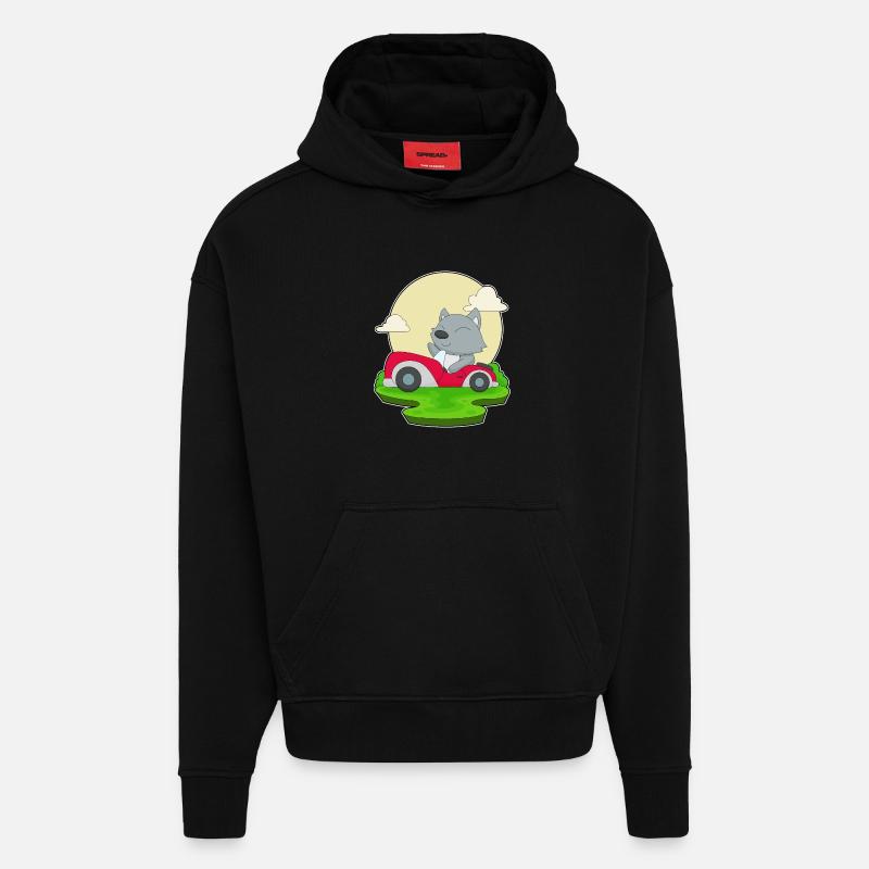 Voiture Cat - Sweat à capuche bio épais oversize fabriqué en UE - SOLID BLACK