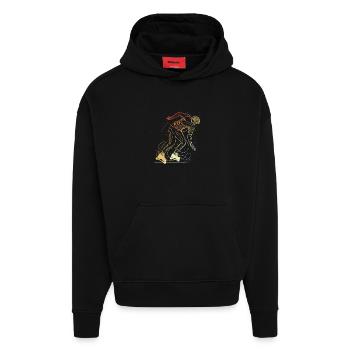 Retro Roller Skater - Hoodie- made by SPREAD  - SOLID BLACK - Vorne