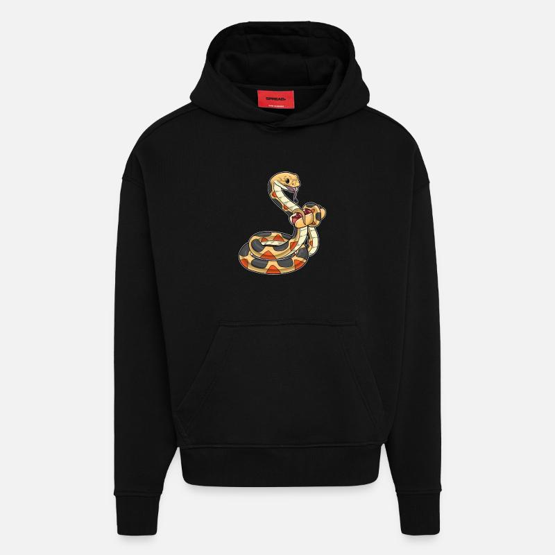 Hot-dog serpent - Sweat à capuche bio épais oversize fabriqué en UE - SOLID BLACK