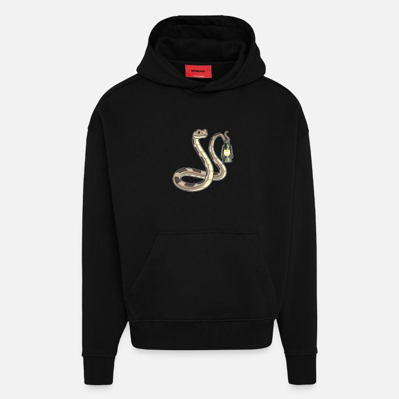 Snake Lantern - Hoodie- made by SPREAD - SOLID BLACK