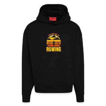 You Had Me At Rowing - Hoodie- made by SPREAD  - SOLID BLACK - Front