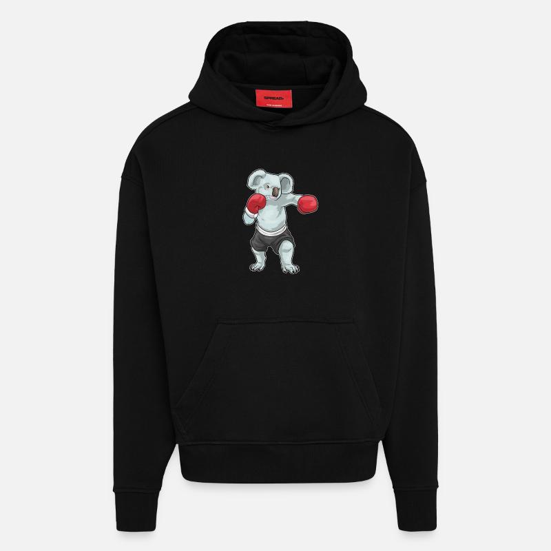 Koala Boxer Boxing Gloves Boxing - Hoodie- made by SPREAD  - SOLID BLACK
