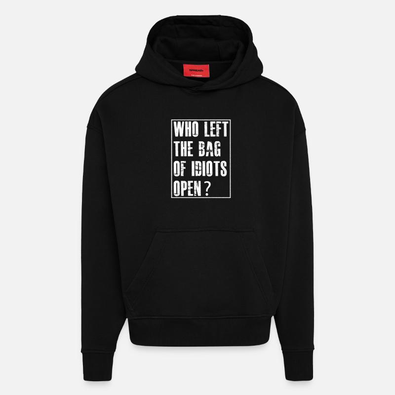 qui a laissé le sac - Sweat à capuche bio épais oversize fabriqué en UE - SOLID BLACK
