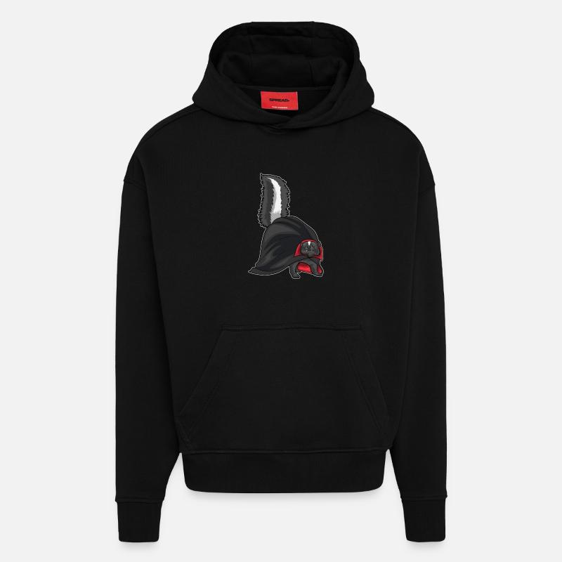 Skunk Halloween Vampire - Sweat à capuche bio épais oversize fabriqué en UE - SOLID BLACK