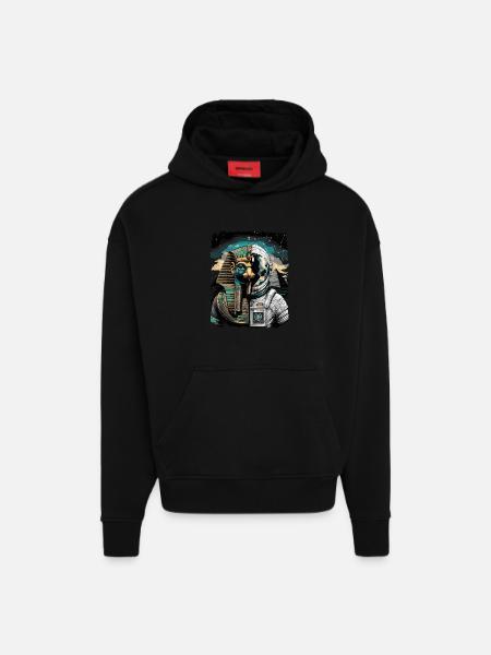 Horus as Futuristic Astronaut Concept - Hoodie- made by SPREAD - SOLID BLACK