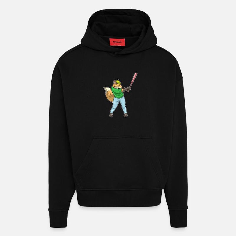 Fuchs Baseball Baseballschläger - Hoodie- made by SPREAD  - SOLID BLACK