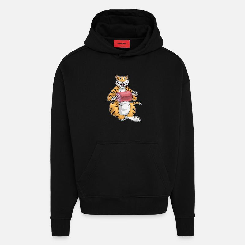 Tiger Meat - Hoodie- made by SPREAD  - SOLID BLACK