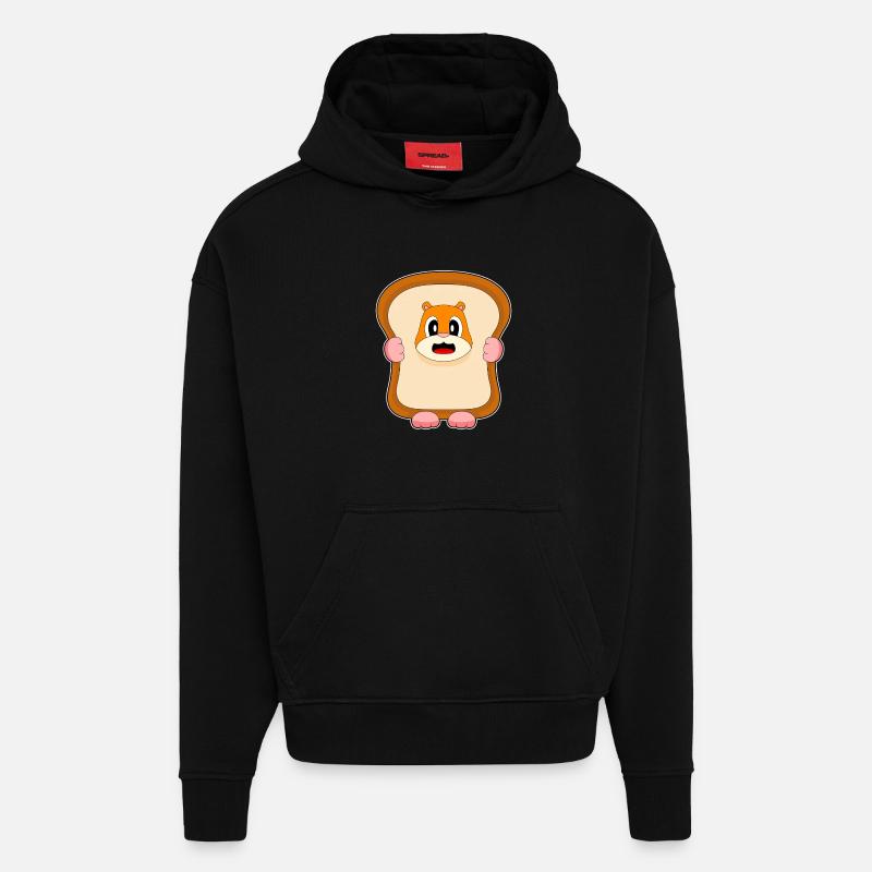 Pain de hamster - Sweat à capuche bio épais oversize fabriqué en UE - SOLID BLACK