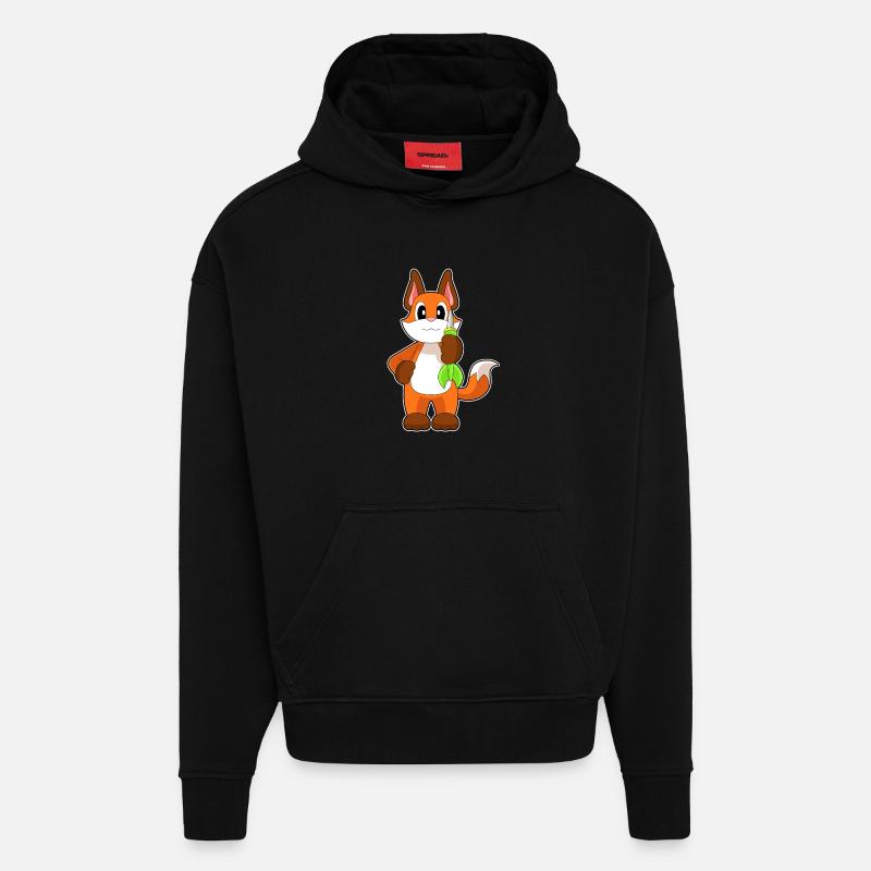 Fléchette renard - Sweat à capuche bio épais oversize fabriqué en UE - SOLID BLACK
