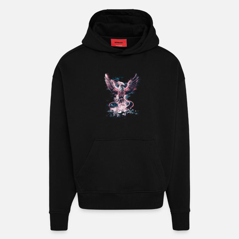 Cyber Phoenix – Digitale Wiedergeburt & Tech-Aufstieg - Hoodie- made by SPREAD  - SOLID BLACK