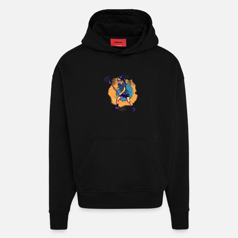 Filles de crosse à l’ancienne - Sweat à capuche bio épais oversize fabriqué en UE - SOLID BLACK