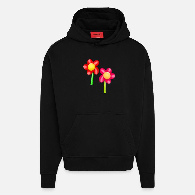 Blumen Blume Frühling - Hoodie- made by SPREAD  - SOLID BLACK