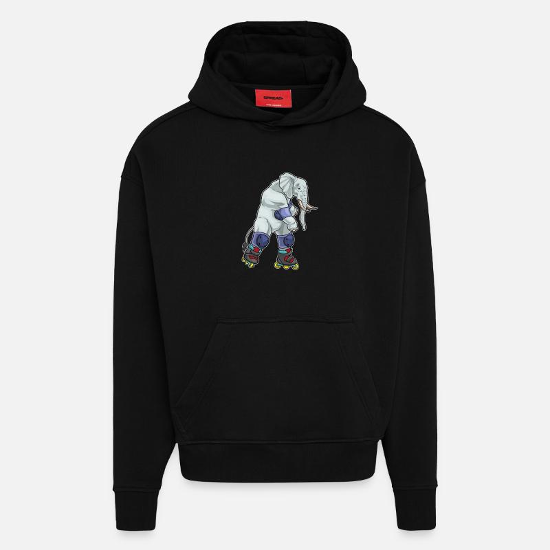 Elefant Inline skating Inline skates - Hoodie- made by SPREAD  - SOLID BLACK