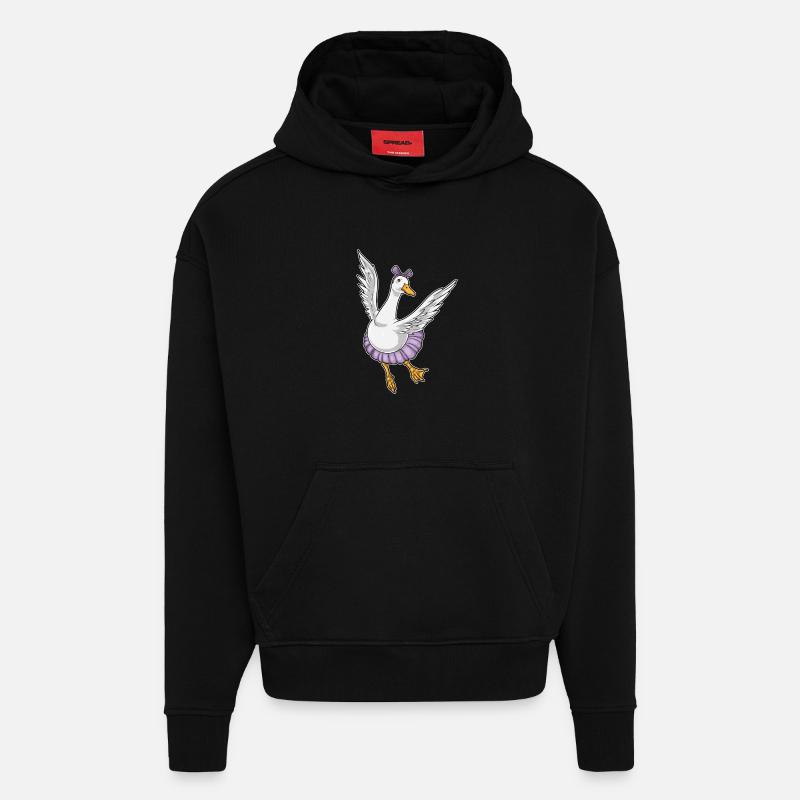 Duck Ballerina Ballet Dance - Hoodie- made by SPREAD - SOLID BLACK