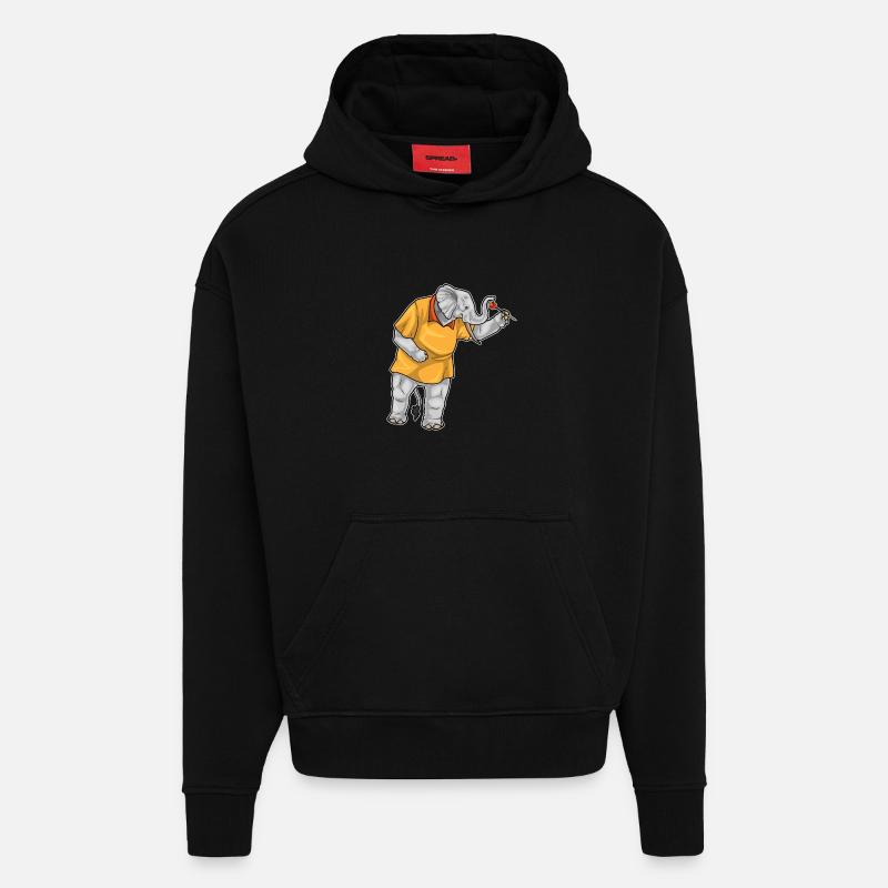 Fléchette éléphant Fléchette - Sweat à capuche bio épais oversize fabriqué en UE - SOLID BLACK