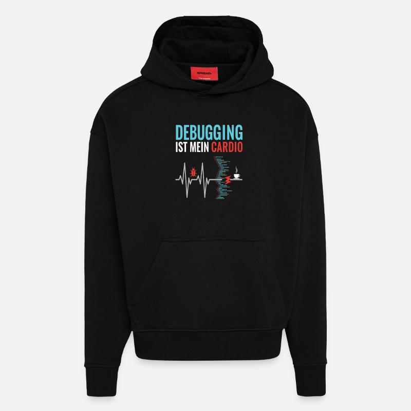 Debugging ist mein Cardio - Programmierer Nerd - Hoodie- made by SPREAD  - SOLID BLACK