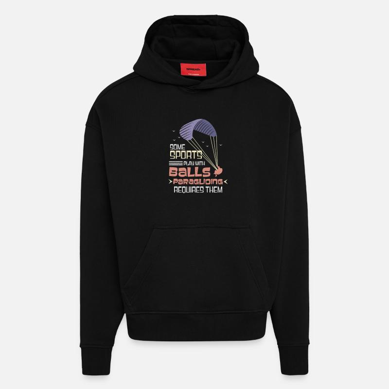 Le courage de voler - Sweat à capuche bio épais oversize fabriqué en UE - SOLID BLACK