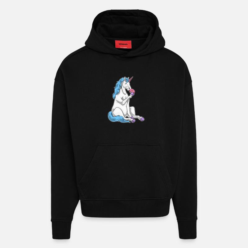 Einhorn Donut - Hoodie- made by SPREAD  - SOLID BLACK