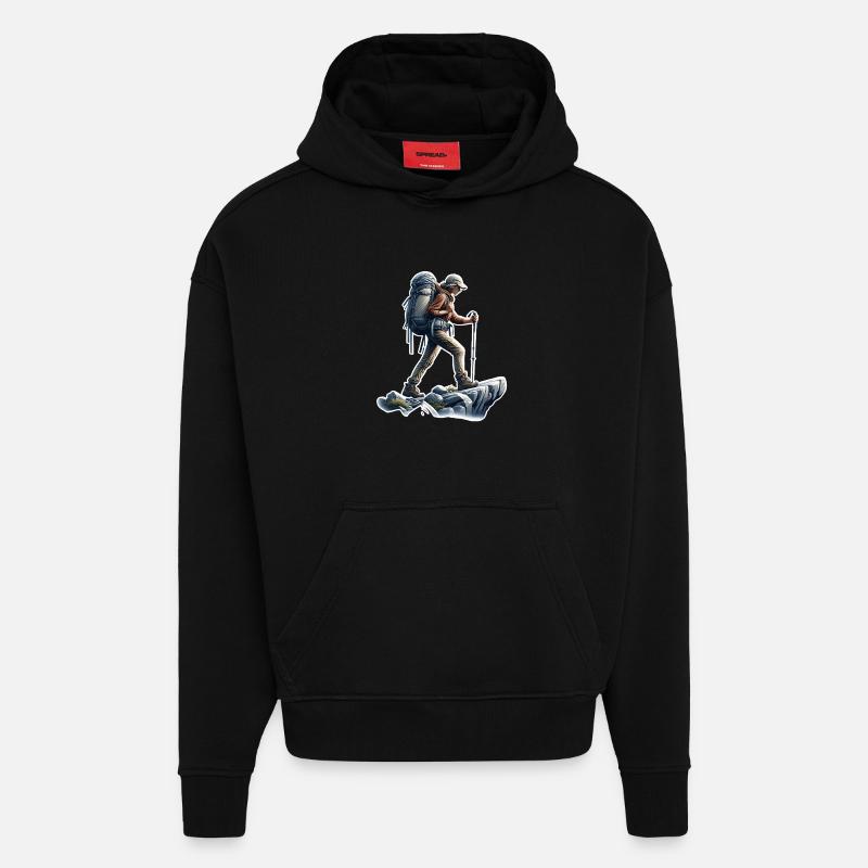 Bergsteigen Wandern - Hoodie- made by SPREAD  - SOLID BLACK