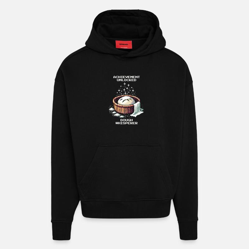 Achievement unlocked: Dough Whisperer | Bread - Hoodie- made by SPREAD  - SOLID BLACK