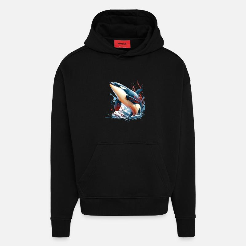 Orca Schwertwal - Hoodie- made by SPREAD  - SOLID BLACK
