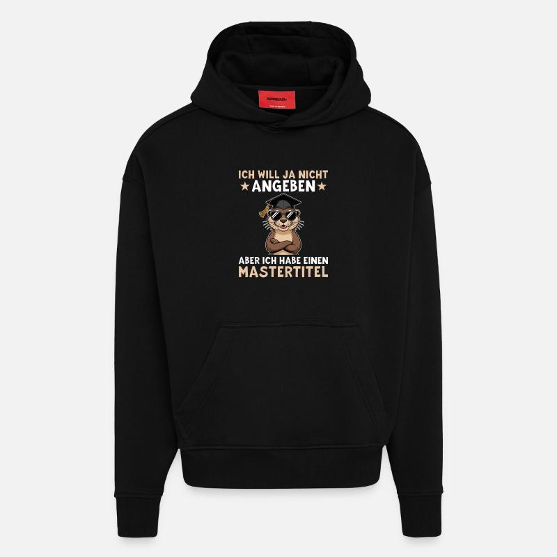 Masterabschluss - Otter mit Mastertitel - Hoodie- made by SPREAD  - SOLID BLACK
