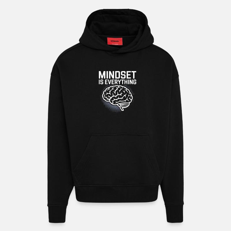 Mindset is everything - Hoodie- made by SPREAD  - SOLID BLACK
