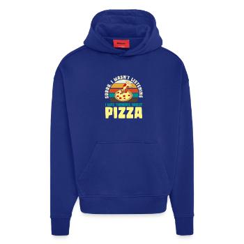 Pizza Träumer Retro Motiv - Hoodie- made by SPREAD  - Iconic Blue - Vorne