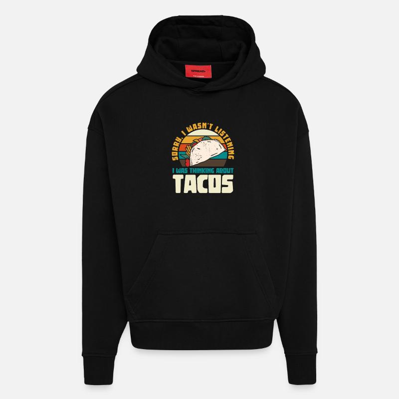Später Taco Gedankengang Retro Design - Hoodie- made by SPREAD  - SOLID BLACK