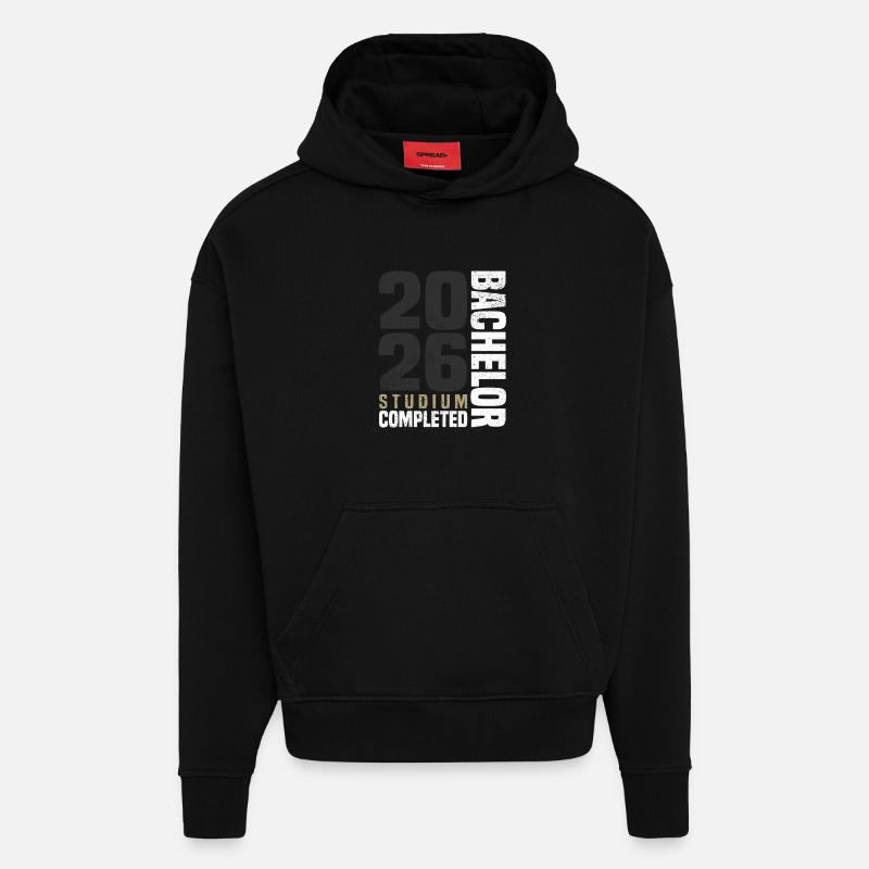 Programme de licence 2026 - Sweat à capuche bio épais oversize fabriqué en UE - SOLID BLACK