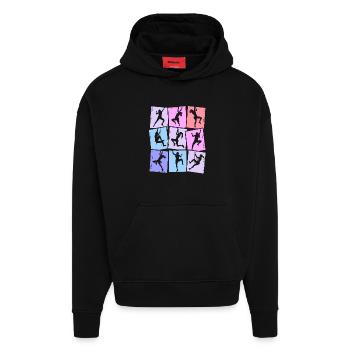 Klettern Berge Kletterer Bouldern Damen Mädchen - Hoodie- made by SPREAD  - SOLID BLACK - Vorne