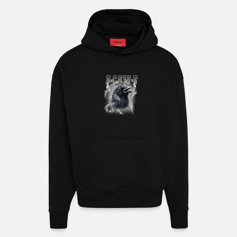 F-Caw-E Rabensturm Graphik - Hoodie- made by SPREAD  - SOLID BLACK
