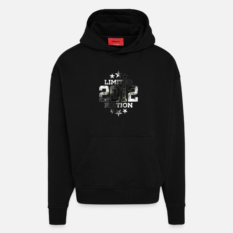 ÉDITION LIMITÉE 2012 14E ANNIVERSAIRE - Sweat à capuche bio épais oversize fabriqué en UE - SOLID BLACK