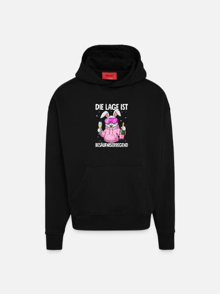 The situation is drunkenness - Hoodie- made by SPREAD  - SOLID BLACK
