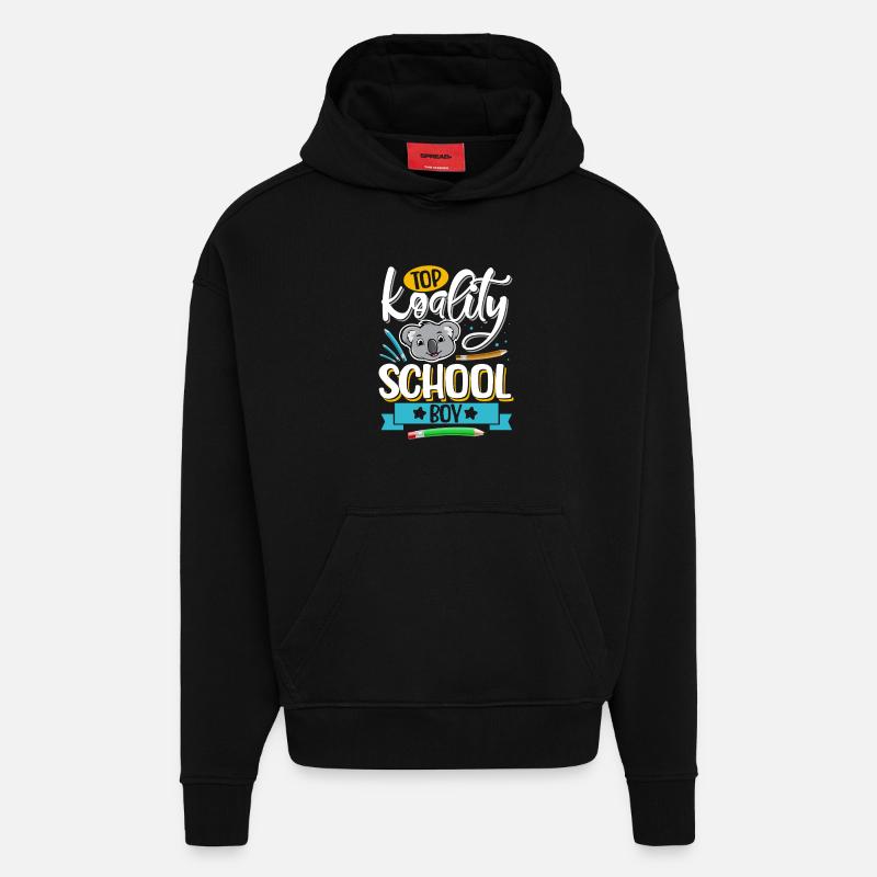École Koala - Sweat à capuche bio épais oversize fabriqué en UE - SOLID BLACK