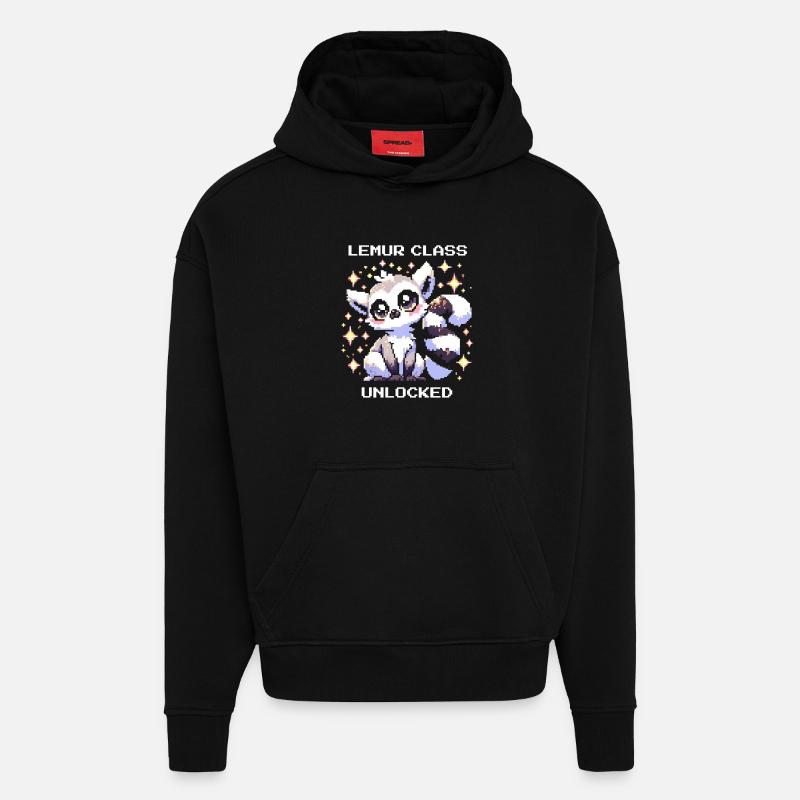 Lemur Class Unlocked | RPG, Leveling - Hoodie- made by SPREAD  - SOLID BLACK