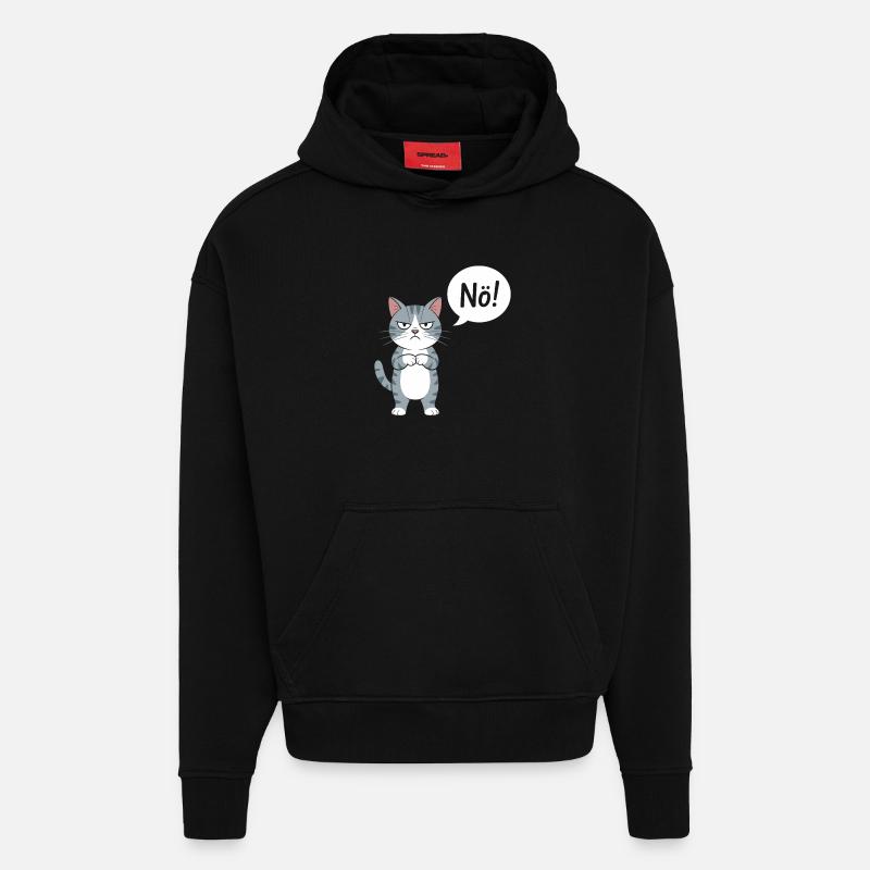 Nö! Lustige Katze Mit Spruch - Hoodie- made by SPREAD - SOLID BLACK