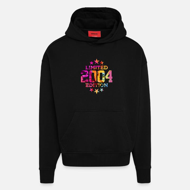 ÉDITION LIMITÉE 2004 22E ANNIVERSAIRE - Sweat à capuche bio épais oversize fabriqué en UE - SOLID BLACK