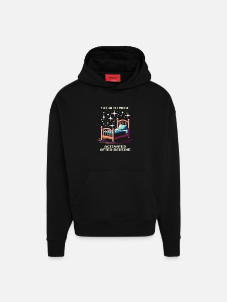 Stealth mode: after bedtime | Parents - Hoodie- made by SPREAD - SOLID BLACK