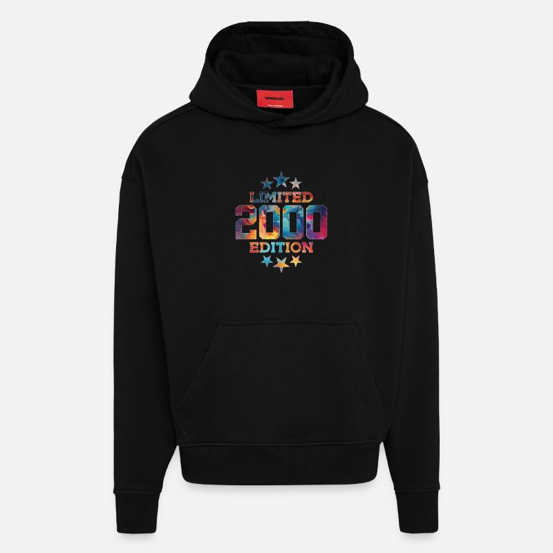 ÉDITION LIMITÉE 26E ANNIVERSAIRE 2000 - Sweat à capuche bio épais oversize fabriqué en UE - SOLID BLACK