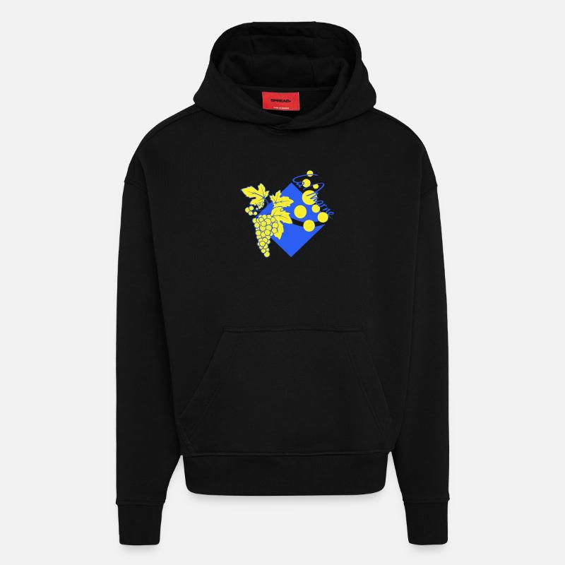 Logo revisité la Marne - Sweat à capuche bio épais oversize fabriqué en UE - SOLID BLACK