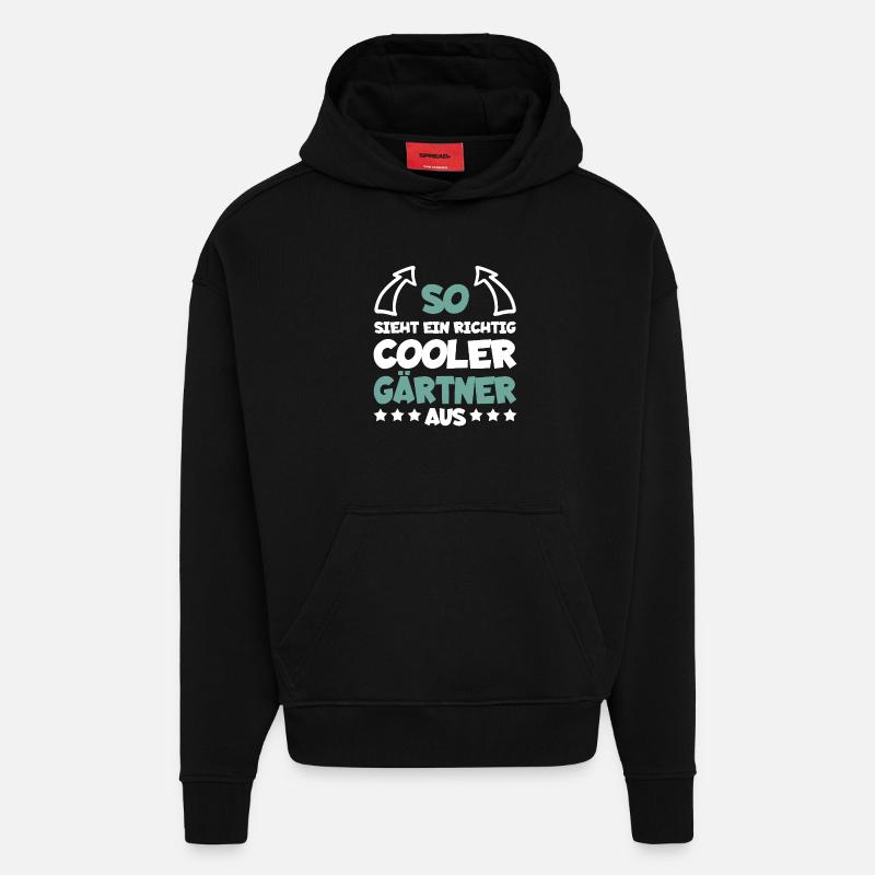 Jardinier vraiment cool drôle dire cadeau - Sweat à capuche bio épais oversize fabriqué en UE - SOLID BLACK